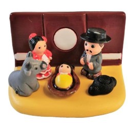 Crèche céramique bloc - Espagne  8X7CM