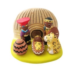 Kerststal in keramische blokken- Zuid-Afrika 8x7CM
