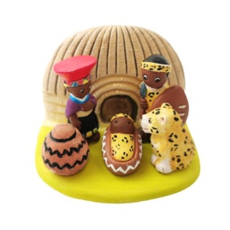 Crèche en céramique bloc- Afrique du Sud 8x7CM