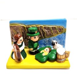 Kerststal keramisch blok - Ierland 8X7 cm