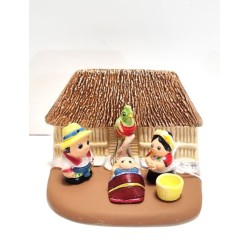 Crèche en céramique bloc - Guatemala  8X7CM