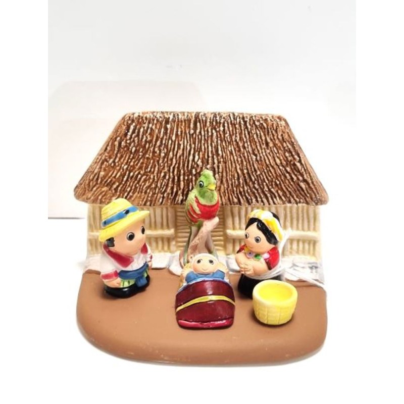 Kerststal keramisch blok - Guatemala 8X7CM