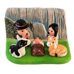 Crèche en céramique bloc - Argentine  8X7CM