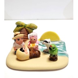 Crèche en céramique bloc - Haïti  8X7CM