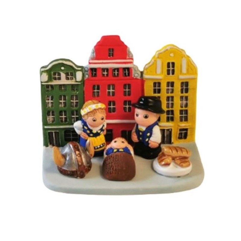 Kerststal keramisch blok - Zweden 8X7CM