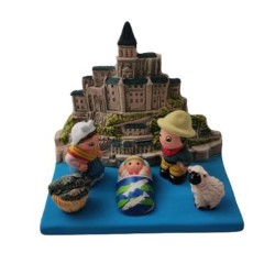 Crèche en céramique bloc - Mont Saint Michel  8X7CM