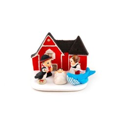 Crèche en céramique bloc - Islande  8X7CM