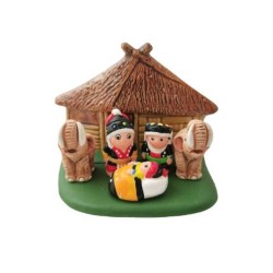 Crèche en céramique bloc  8X7CM - Thaïlande