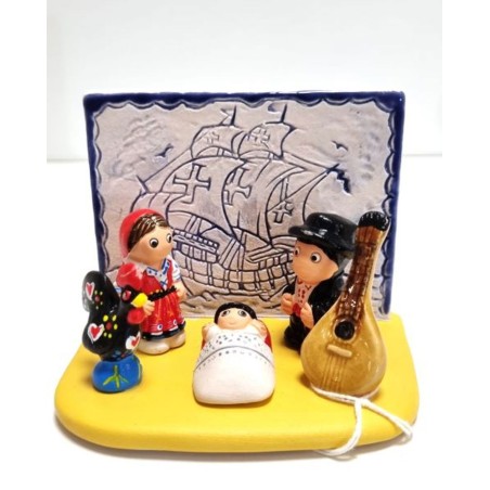 Crèche de Noël Portugal en céramique. 8/7 cm