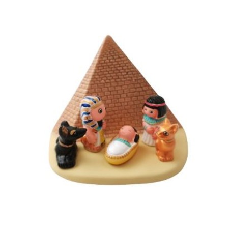 Kerststal in keramische blokken - Oude Egypte 8X7CM
