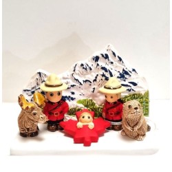 Kerststal in blokkeramiek - Canada 8X7CM