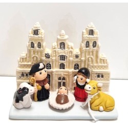 Kerststal in keramische blokken - Sint-Jakobus van Compostelle 8X7CM