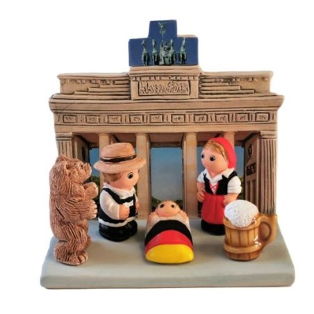 Crèche en céramique bloc - Allemagne 8X7Cm