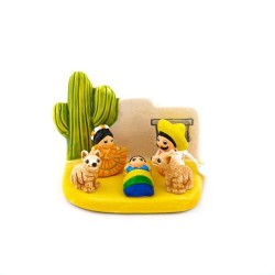 Crèche en céramique bloc - Mexique 8/7 cm