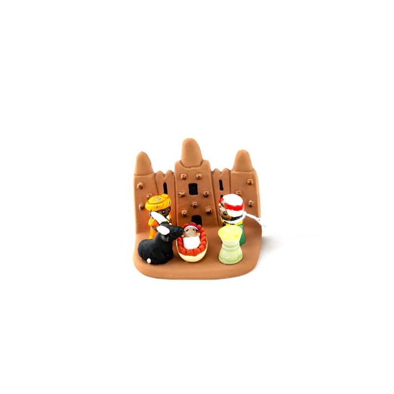 Crèche en céramique bloc - Mali  8/7 cm