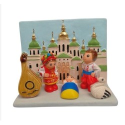 Kerststal in keramische blokken - Oekraïne 8/7cm