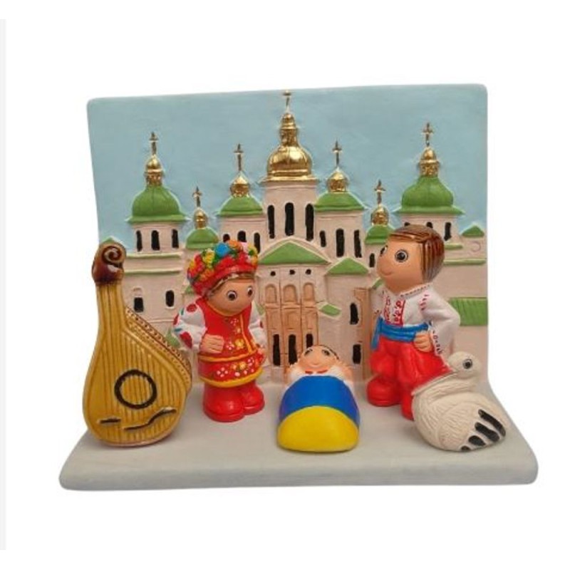 Crèche en céramique bloc - Ukraine 8/7cm