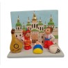 Kerststal in keramische blokken - Oekraïne 8/7cm