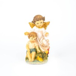 Resine beschermengel 11.5cm Jong of meisje