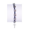 Armband Blue Touw Pearl Fish and Metallic Cross (Shambala-stijl) 