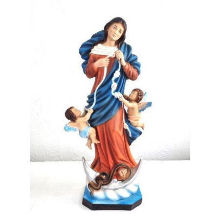 Statue de Notre Dame qui défait des nœuds en résine. 60 cm