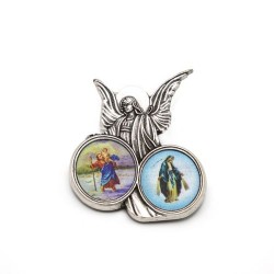 Magnet de l'Ange Gardien avec Saint Christophe et la Miraculeuse