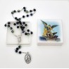 Chapelet dans boite  Saint Michel r ose / bleu / rouge