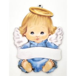 Cadre avec un ange Fille (Rose) ou Garçon (Bleu) Possibilité d'inscrire le prénom