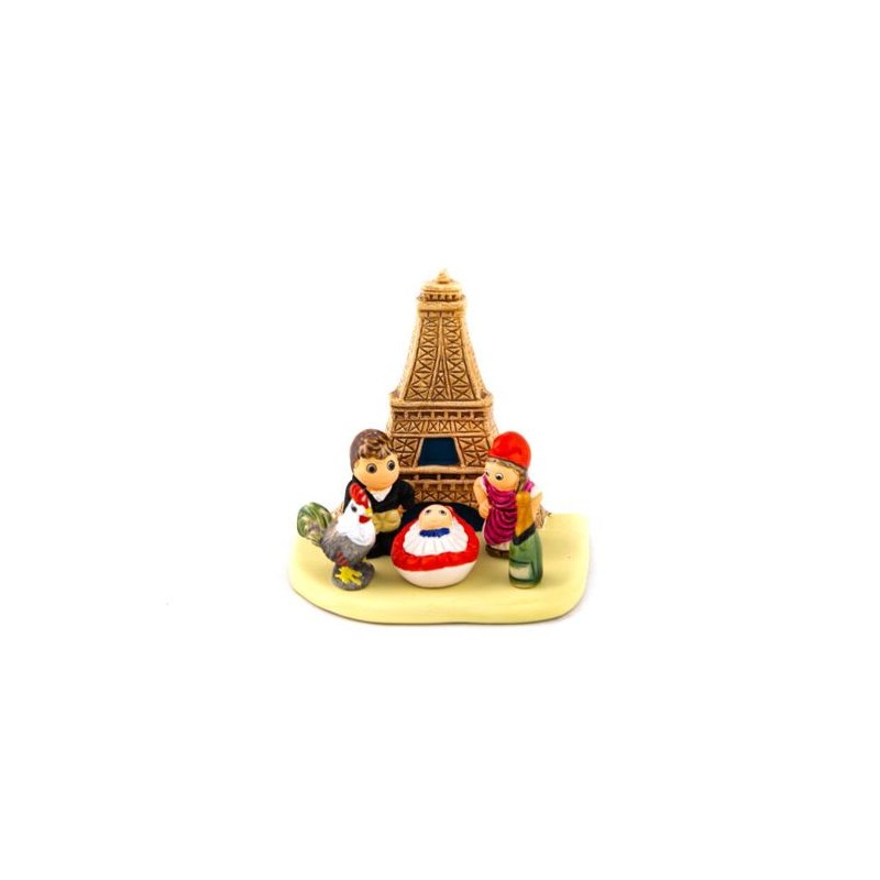 Crèche en céramique bloc - Paris 8X7 cm