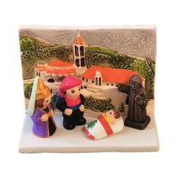 Kerststal van keramische blok 8x7 cm-LIBAN