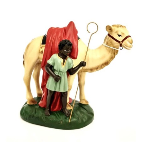 "Dromadaire et personnage pour crèche ""Pieraccini"". 20 cm"