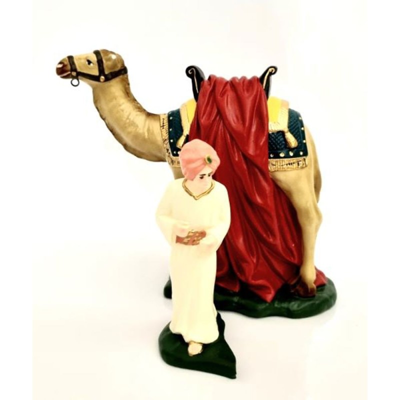"Dromadaire et personnage pour crèche ""Pieraccini"". 18 cm"