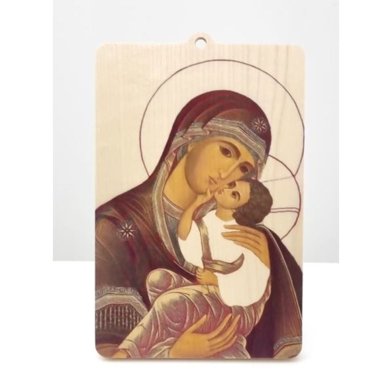 Icône sur bois 10x15cm  "Vierge à l'Enfant"