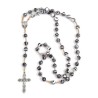 Chapelet corde 8mm pierre Malachite Noire/Blanche