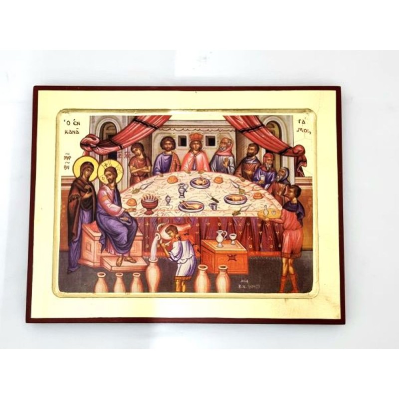 24x30 cm gebogen icoon Huwelijk van Kana 