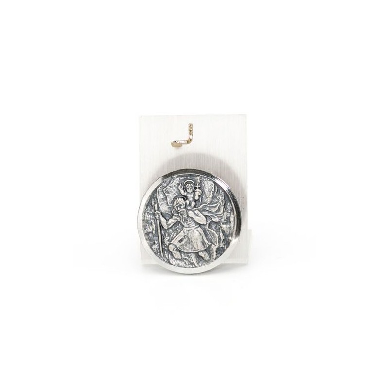 Magnet de Saint Christophe en argent. 24 mm