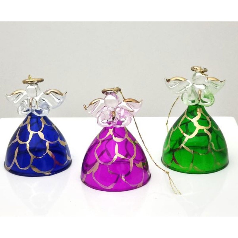 Ange en verre 6cm assortiment de couleur