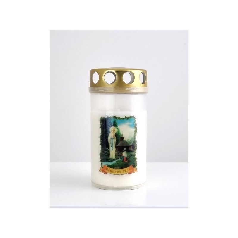 20 Bougies paraffine NR3 avec couvercle cuivré disponible en blanc ou rouge avec ou sans image
