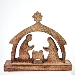 Kerststal van hout