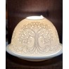 Photophore en porcelaine Arbre de vie H:8cm D:10cm