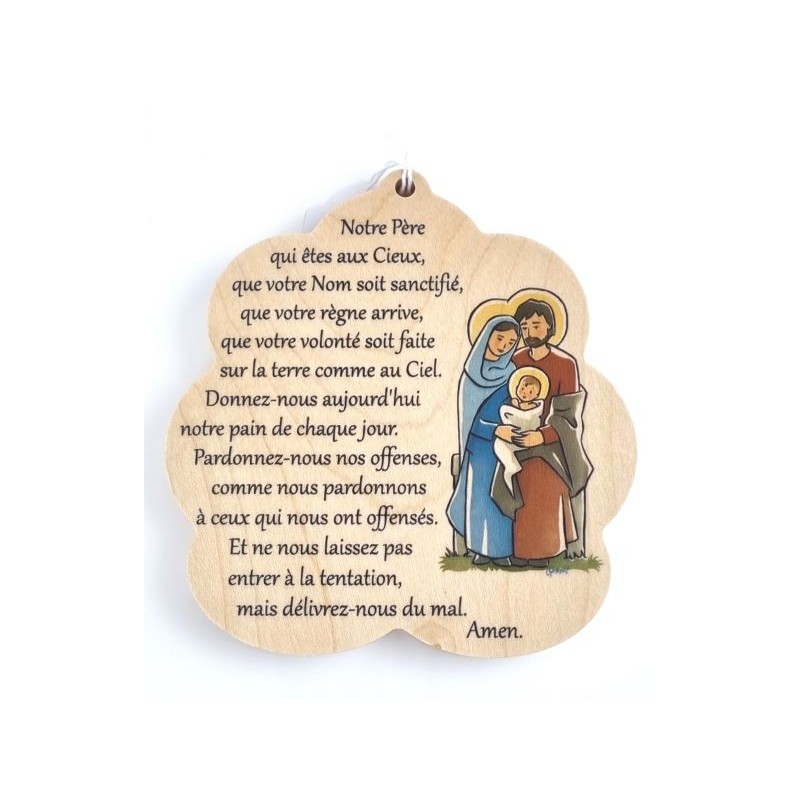 Dubbelzijdige Heilige Familie wolkdecoratie 11x11cm