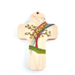 Croix en bois 13x9cm  Arbre de vie