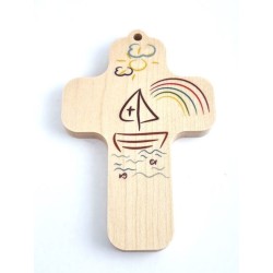 Croix en bois 13x9cm Barque