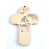 Croix en bois 13x9cm Barque