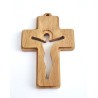Croix en chêne découpé 12x8.5cm ""JESUS"""
