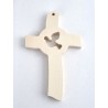 Croix en bois naturel 9x15cm "COLOMBE"