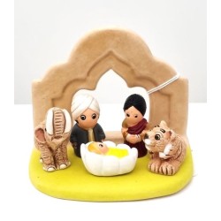 Crèche en céramique bloc - Inde  8X7 cm
