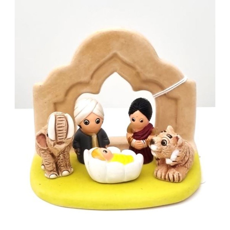Crèche en céramique bloc - Inde  8X7 cm