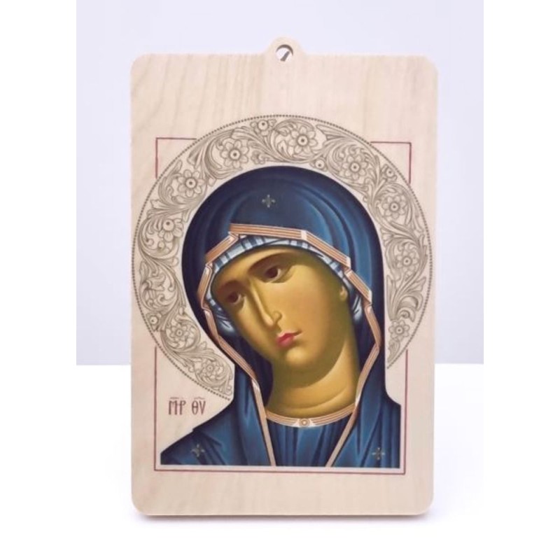 Icône sur bois 10x15cm  "Sainte Vierge"