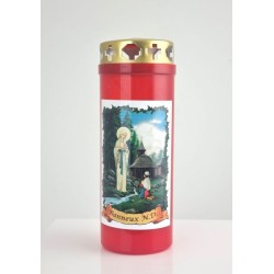 Bougie paraffine 6 Jours avec couvercle cuivré Blanche ou Rouge avec ou sans image Sainte